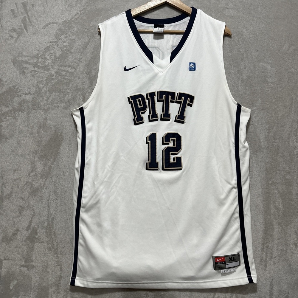 Nike Dri-Fit Pitt Panthers #12 Basketball Jersey NCAA College Size XL White Logo